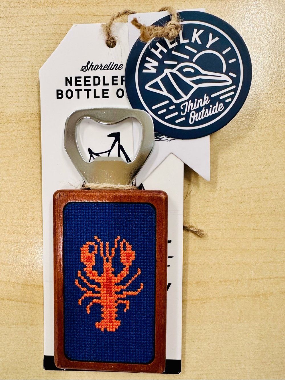 NWT Bottle Opener Lobster Needlepoint Coastal Dinnerware Novelty Gift Beach